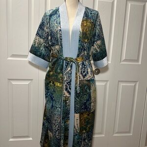 Multicolor Patterned Kimono Robe
